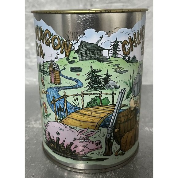 "Chuck Wagon Soda" Tin Mug Cup Funny Hillbilly Graphics Colorful Collectible Tin - Picture 2 of 7